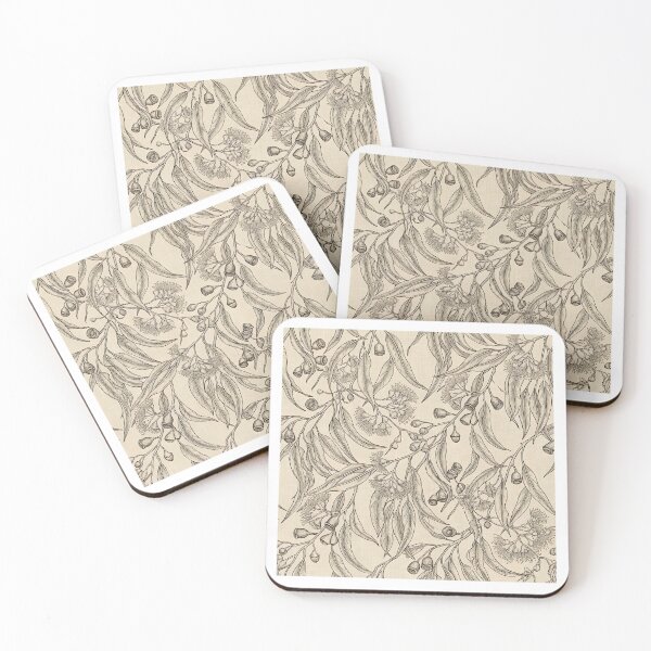 Item preview, Monochromatic Eucalyptus Sketch Vintage Botanical Pattern designed and sold by Studio BC.