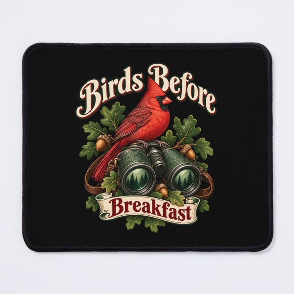 Item preview, Birds Before Breakfast — Cardinal and Binoculars, Playful Morning Birdwatching Art designed and sold by haitrieuic96.