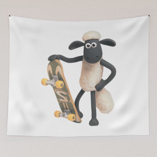 Item preview, Claymation Sheep Character Holding Skateboard designed and sold by NOUMAN234.