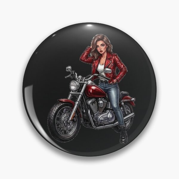 Item preview, Biker Girl Red Leather Jacket Motorcycle designed and sold by MaRCAStro.