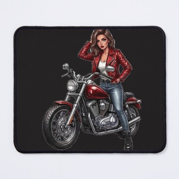 Item preview, Biker Girl Red Leather Jacket Motorcycle designed and sold by MaRCAStro.