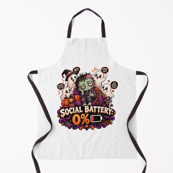 Item preview, Social Battery 0% Halloween Ghosts Funny Spooky Introvert Design designed and sold by Pixanova.