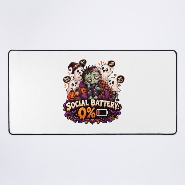 Item preview, Social Battery 0% Halloween Ghosts Funny Spooky Introvert Design designed and sold by Pixanova.