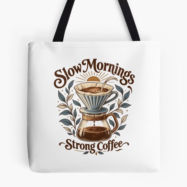 Item preview, Slow Mornings Strong Coffee — Pour Over Ritual, Warm Botanical Coffee Illustration designed and sold by haitrieuic96.