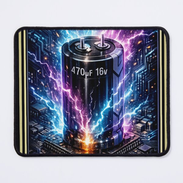 Item preview, Cyberpunk Capacitor Electronic Circuit Electric Neon Art designed and sold by BeardWave.