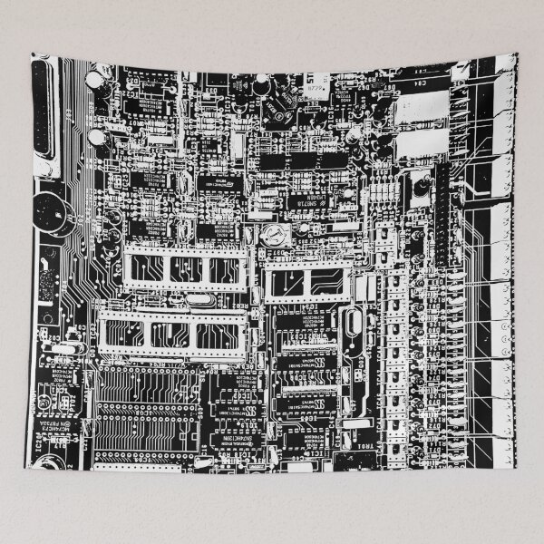 Item preview, Circuit Board in Stark Black & White designed and sold by ubiquitoid.