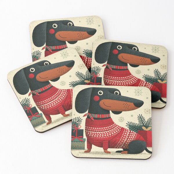 Item preview, Cute Christmas Dachshund in Red Sweater designed and sold by Hoity-Toity.