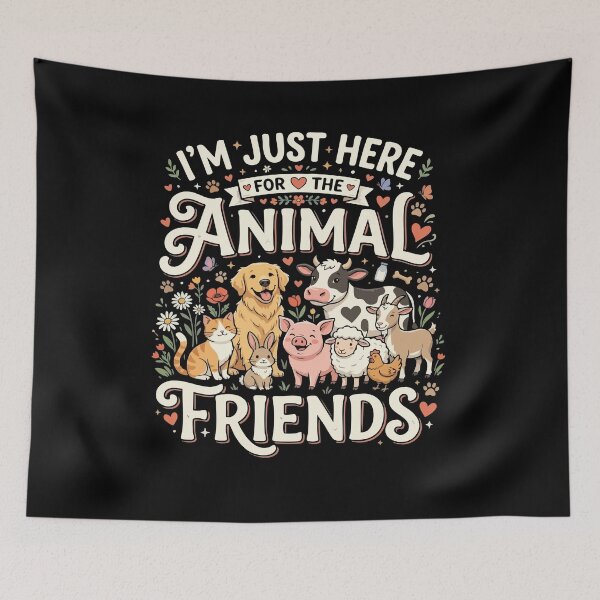Item preview, I’m Just Here For The Animal Friends– Funny Vegan Plant Based Food Lover  designed and sold by AmeliaShirts.