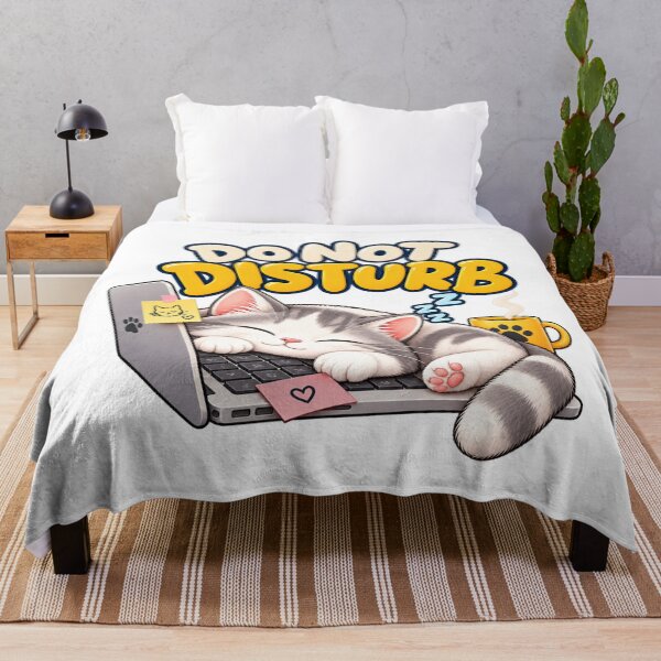 Item preview, Do Not Disturb Funny Sleeping Cat Laptop designed and sold by Nicha Studio.