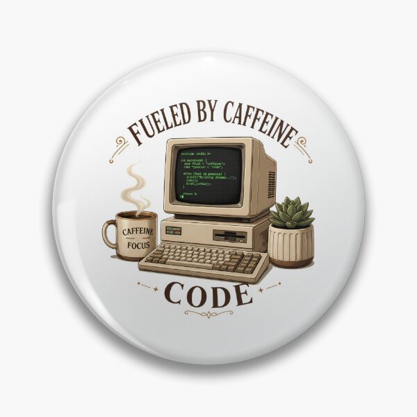 Item preview, Fueled By Caffeine And Code Retro Computer IT Aesthetic designed and sold by Créative touche .