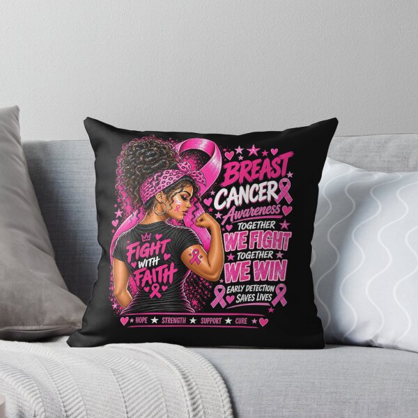Item preview, Women Black African American Breast Cancer Pink Ribbon Girl designed and sold by leevekaArt.