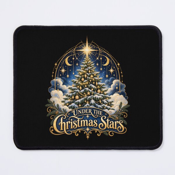 Item preview, Under the Christmas Stars — Evergreen Tree and Celestial Arch, Vintage Winter Wonder designed and sold by haitrieuic96.