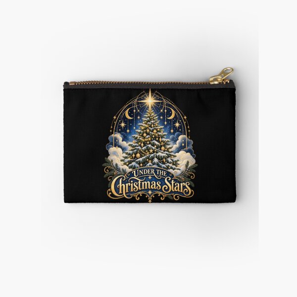 Item preview, Under the Christmas Stars — Evergreen Tree and Celestial Arch, Vintage Winter Wonder designed and sold by haitrieuic96.
