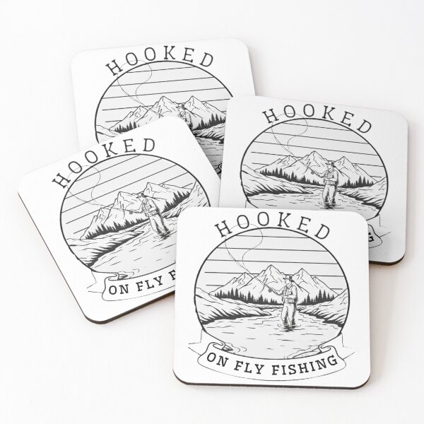 Item preview, Hooked on fly fishing retro fly fishing designed and sold by Stefanrajzer.
