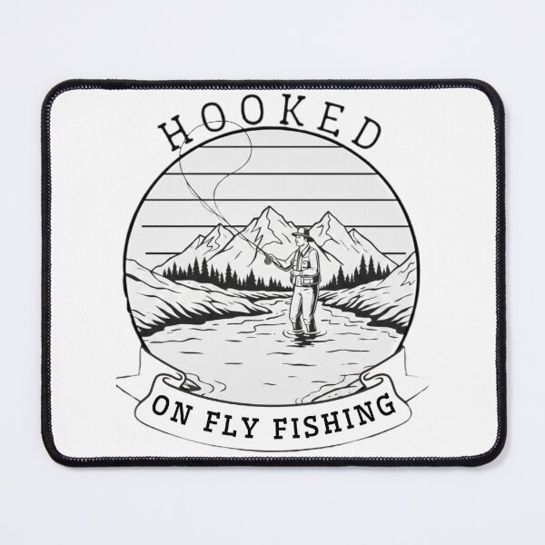 Item preview, Hooked on fly fishing retro fly fishing designed and sold by Stefanrajzer.