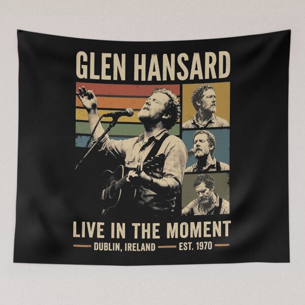 Item preview,  Glen Hansard Retro Vintage Folk Rock Collage Art designed and sold by MOONE FLOWER.