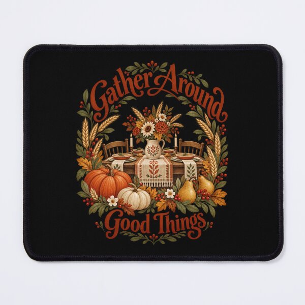 Item preview, Gather Around Good Things — Pumpkin, Pear and Wheat Wreath, Warm Thanksgiving Harvest Art designed and sold by haitrieuic96.