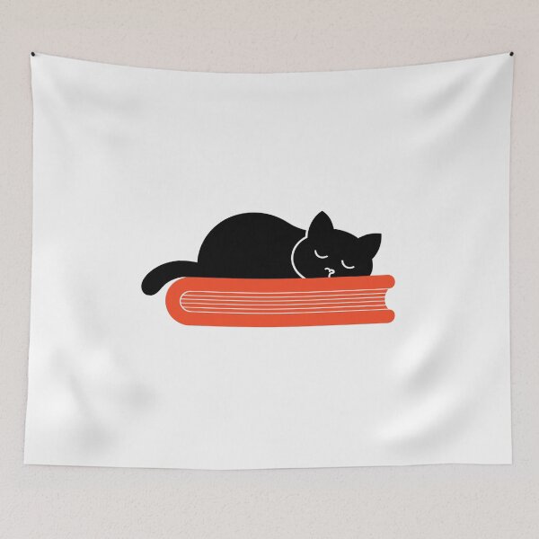 Item preview, Cute Black Cat Reading Book Bookworm Art designed and sold by Ikochane.