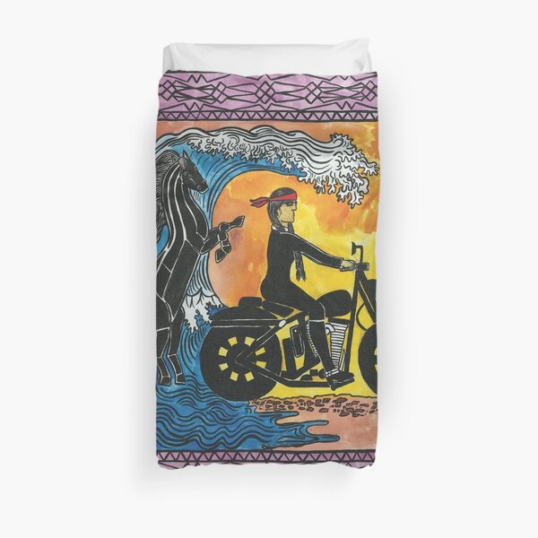 Water Woman biker Duvet Cover