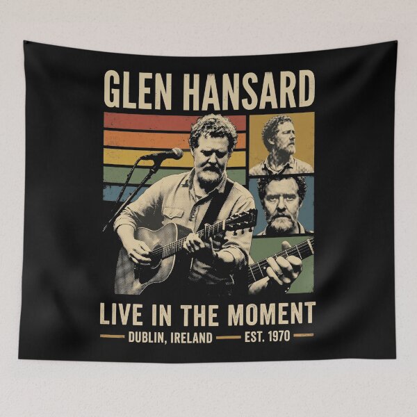 Item preview, Glen Hansard Retro Vintage Folk Rock Collage Art designed and sold by MOONE FLOWER.