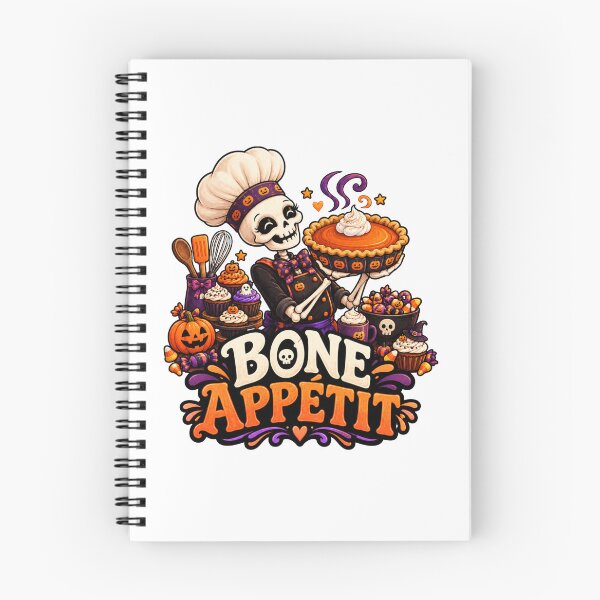 Item preview, Bone Appetite Halloween Skeleton Chef Shirt – Funny Pumpkin Pie Baking Design designed and sold by Pixanova.