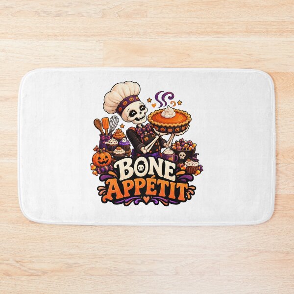 Item preview, Bone Appetite Halloween Skeleton Chef Shirt – Funny Pumpkin Pie Baking Design designed and sold by Pixanova.