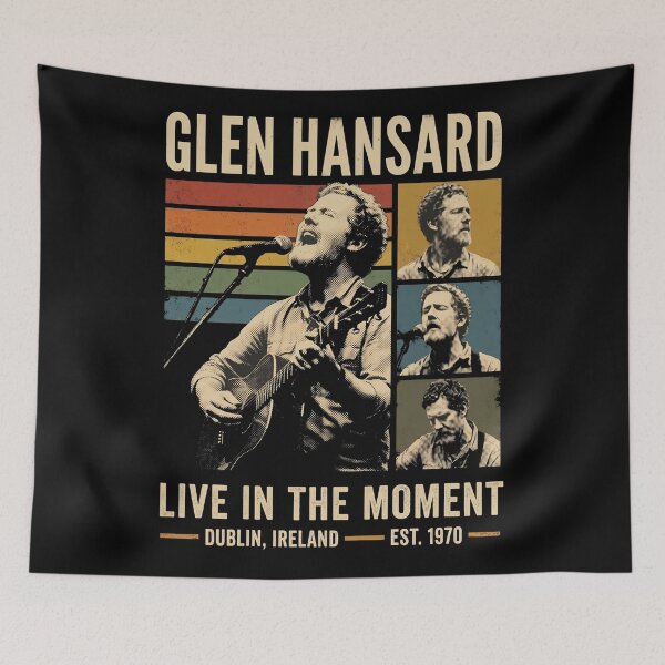Item preview, Glen Hansard Retro Vintage Folk Rock Collage Art designed and sold by MOONE FLOWER.