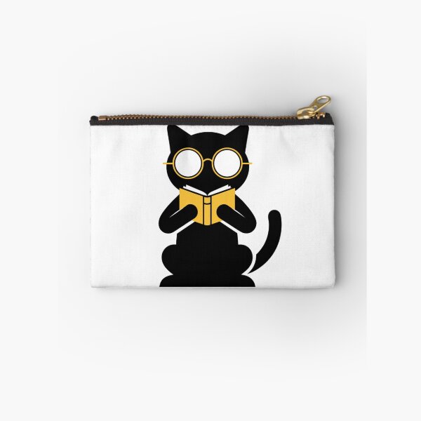 Item preview, Literary Black Cat Reading Book Minimal Art designed and sold by Ikochane.