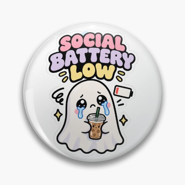 Item preview, Social Battery Low Cute Ghost Crying designed and sold by Artistprinter.