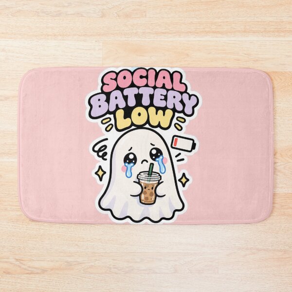 Item preview, Social Battery Low Cute Ghost Crying designed and sold by Artistprinter.