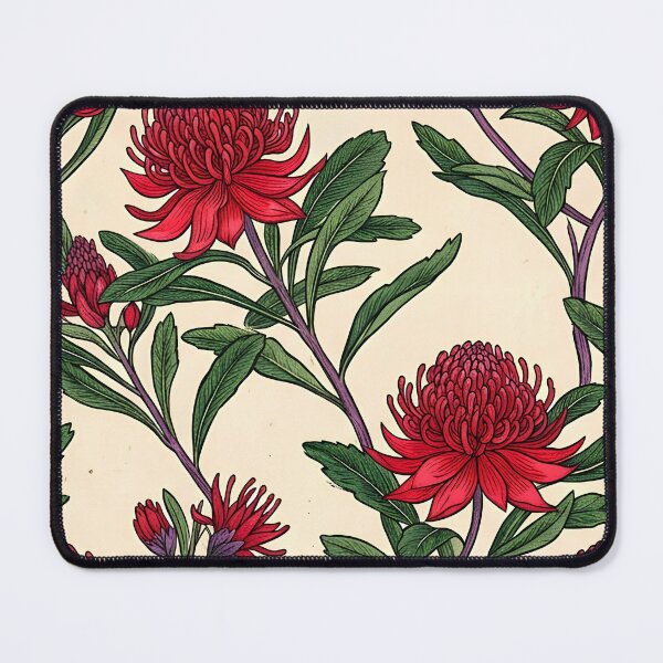 Item preview, Vintage Australian Red Waratah Botanical Pattern designed and sold by Studio BC.