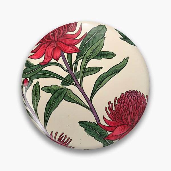 Item preview, Vintage Australian Red Waratah Botanical Pattern designed and sold by Studio BC.