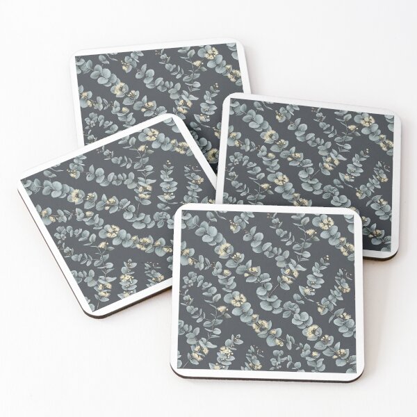 Item preview, Silver Dollar Eucalyptus Garland Dark Botanical Pattern designed and sold by Studio BC.