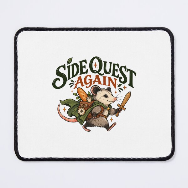 Item preview, Side Quest Again Opossum Adventurer - Funny DND Fantasy Gamer Sticker designed and sold by VYBEHAUS.