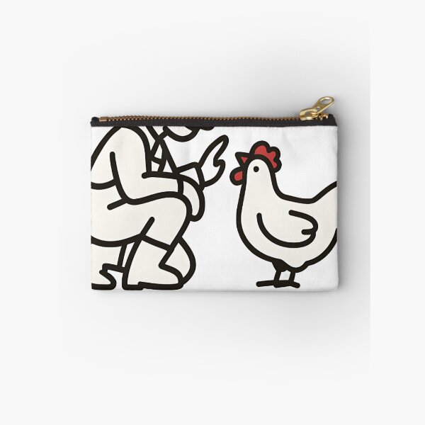 Item preview, Farmer and chicken with hearts, line drawing designed and sold by niedi18.