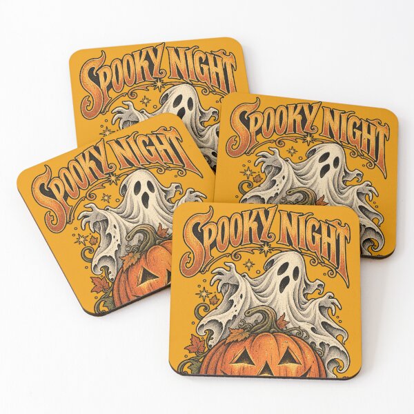 Item preview, SPOOKY NIGHT — GHOST & PUMPKIN designed and sold by KrungiT Design .