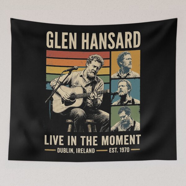 Item preview, Glen Hansard Retro Vintage Folk Rock Collage Art designed and sold by MOONE FLOWER.