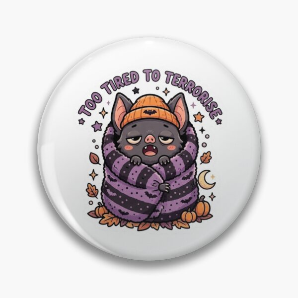 Item preview, Cute Bat Too Tired To Terrorise Halloween Sticker designed and sold by Cerys-GS.