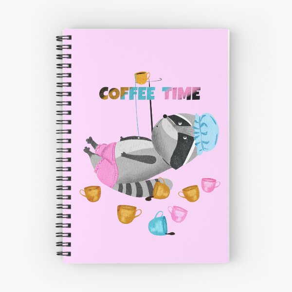 Item preview, Coffee Time Cute Floating Raccoon designed and sold by DigiBlossom.