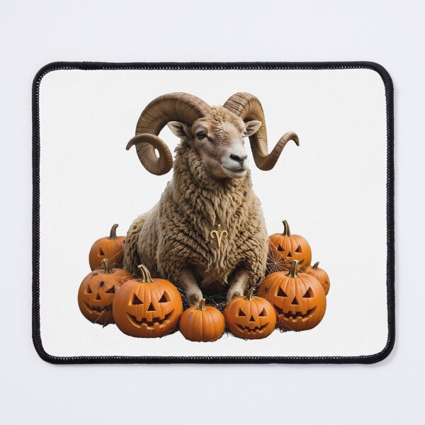 Item preview, Aries Ram Halloween Pumpkin Patch designed and sold by Zodiac Celestial Art.
