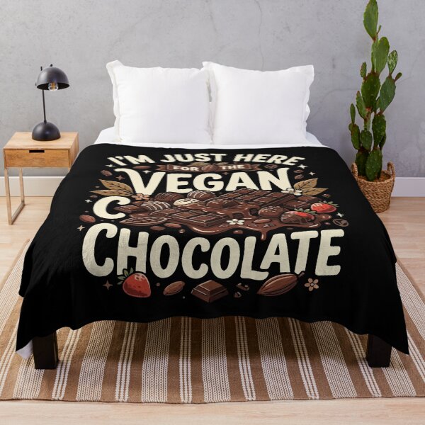 Item preview, I’m Just Here For The Vegan Chocolate– Funny Vegan Plant Based Food Lover  designed and sold by AmeliaShirts.