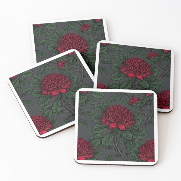 Item preview, Crimson Waratah Dark Academia Botanical Pattern designed and sold by Studio BC.
