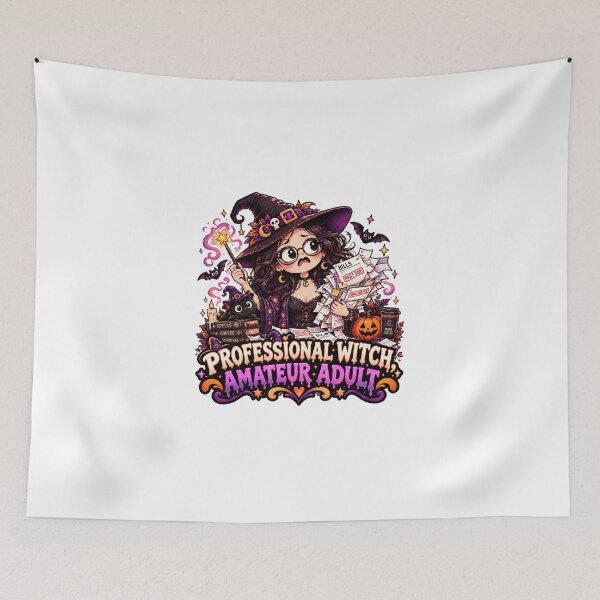Item preview, Professional Witch Amateur Adult Halloween Shirt – Funny Witch Coffee & Bills Design designed and sold by Pixanova.