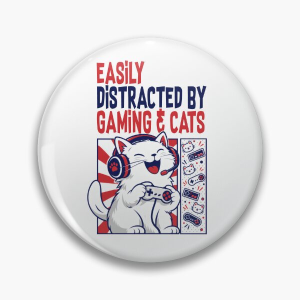 Item preview, Easily Distracted By Gaming And Cats designed and sold by ShirtWreck.