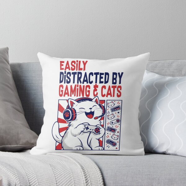 Item preview, Easily Distracted By Gaming And Cats designed and sold by ShirtWreck.