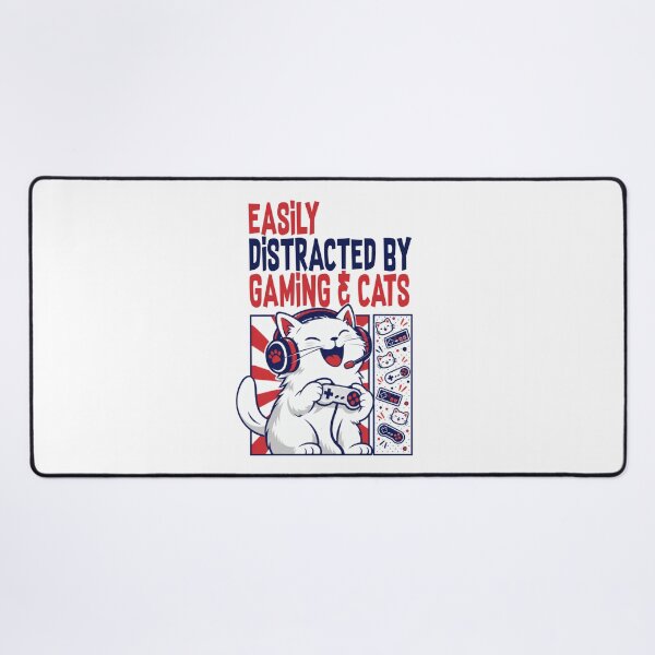Item preview, Easily Distracted By Gaming And Cats designed and sold by ShirtWreck.