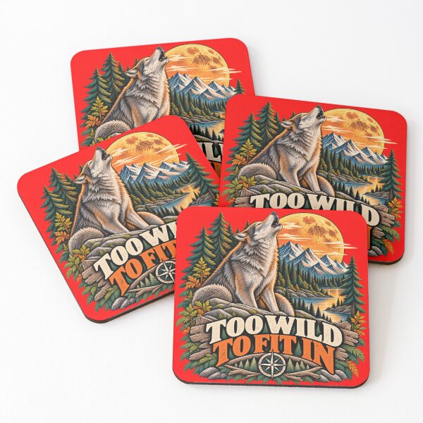 Item preview, Too Wild to Fit In – Howling Wolf Retro Wilderness Adventure designed and sold by JanRizz.