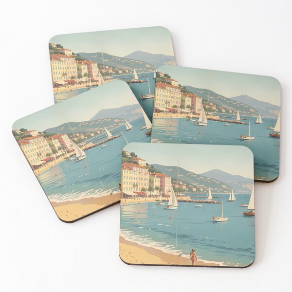 Item preview, Mediterranean beach, vintage illustration designed and sold by sabellet.