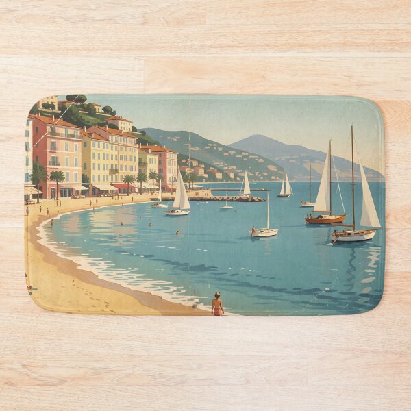 Item preview, Mediterranean beach, vintage illustration designed and sold by sabellet.