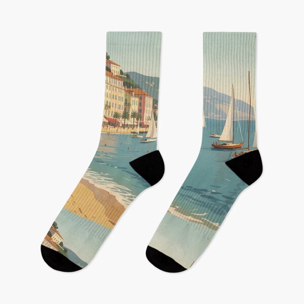 Item preview, Mediterranean beach, vintage illustration designed and sold by sabellet.